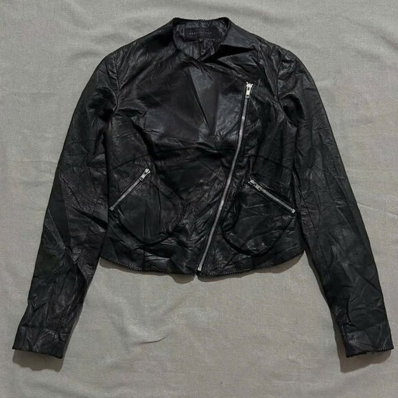Jackets & Blazers - Black Leather Moto Jacket